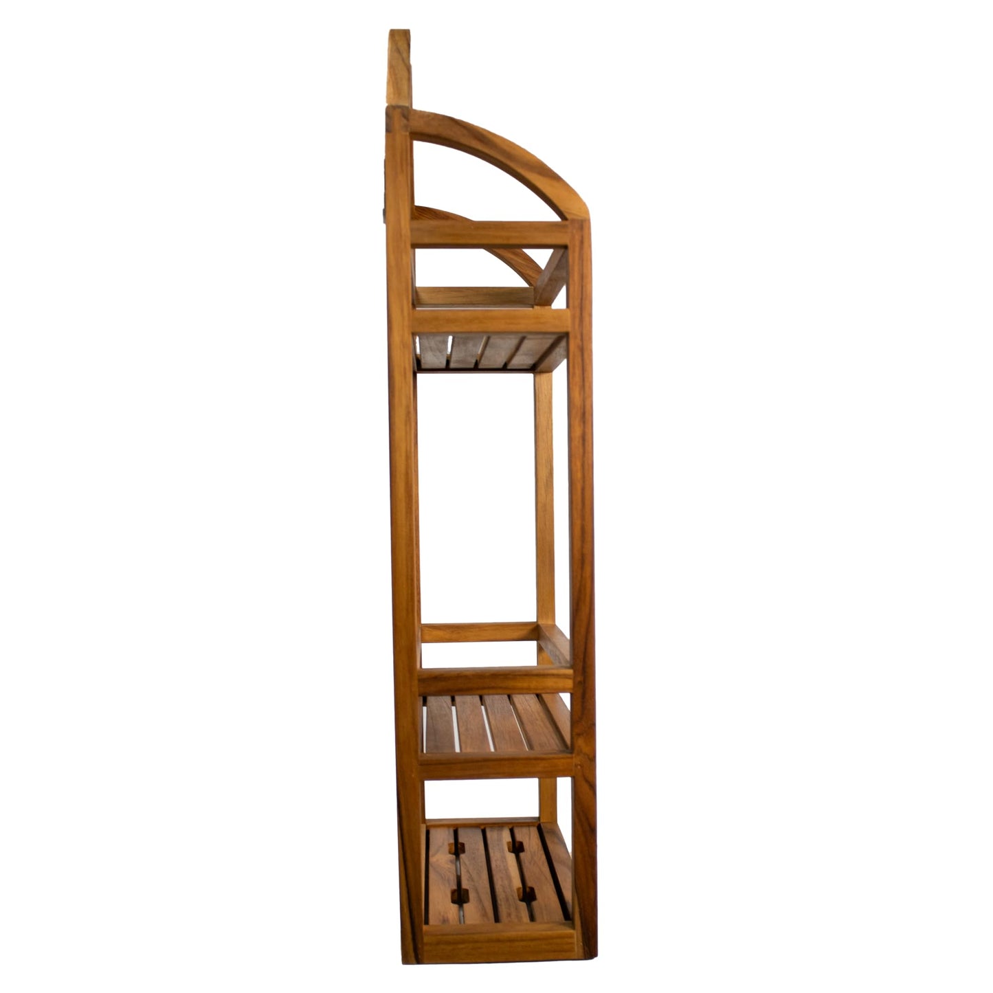 Wall Mount Teak Shower Caddy, Bathroom Storage Shelf