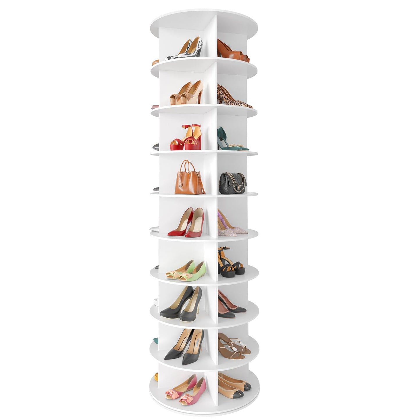 7 Tier Rotating Shoe Rack Tower, 360° Spinning Shoe Organizer