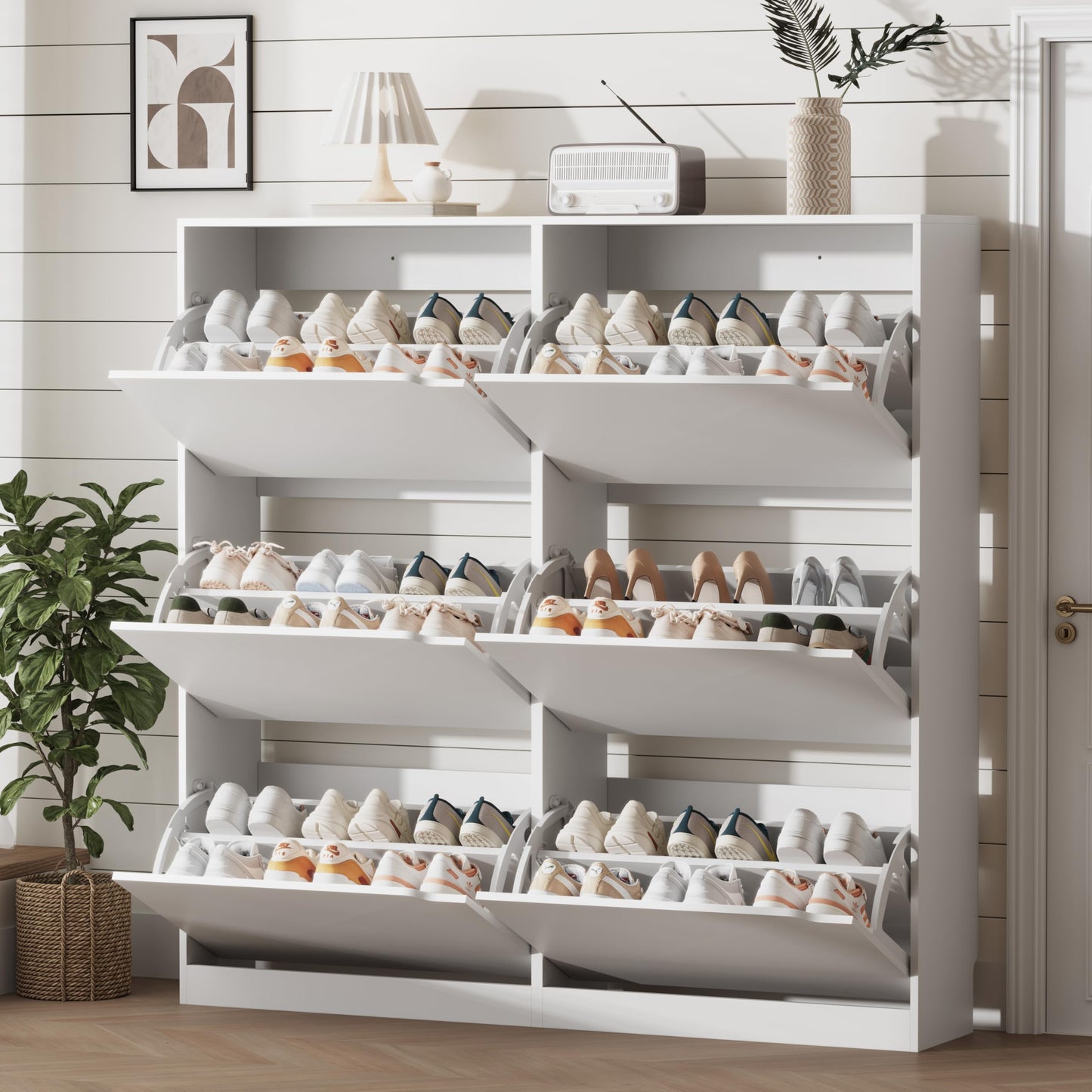 Shoe Storage Cabinet with Drawers, Entryway Organizer