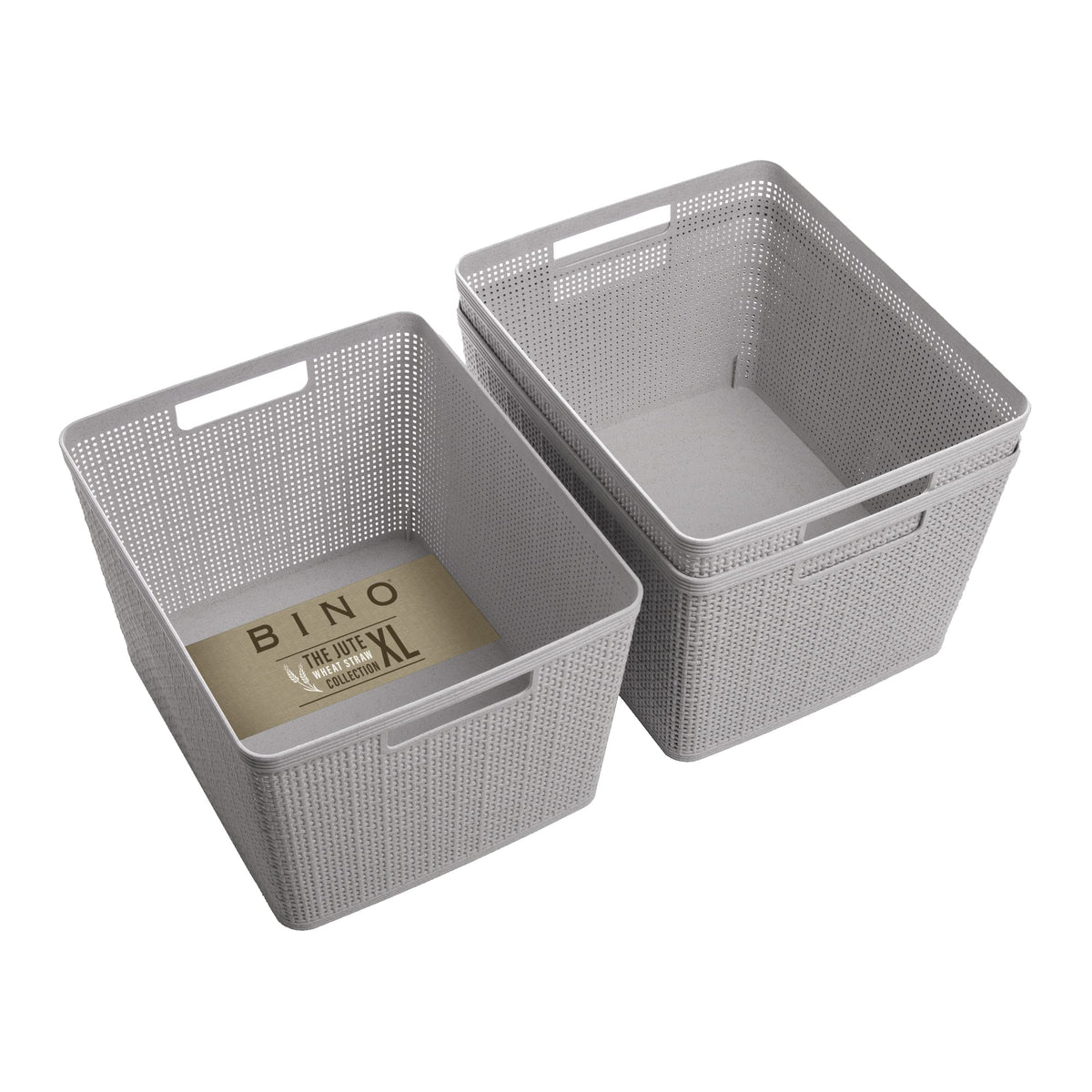 Woven Plastic Storage Basket, Stylish Home Organizer Bin