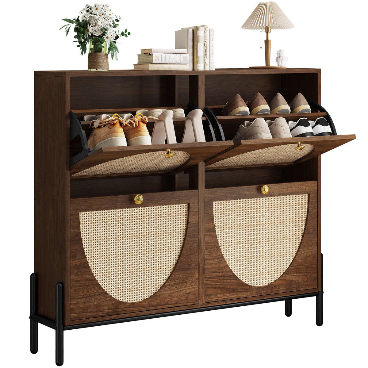IRONCK Rattan Shoe Cabinet