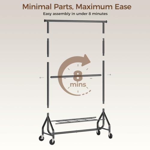 HYSEYY 1319 Double Rods Clothes Rack