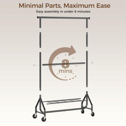 HYSEYY 1319 Double Rods Clothes Rack