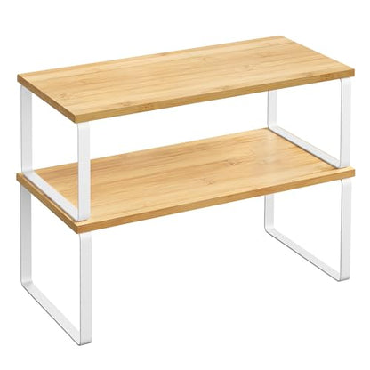 Cabinet Organizer Shelf Set, Expandable Kitchen Storage Rack