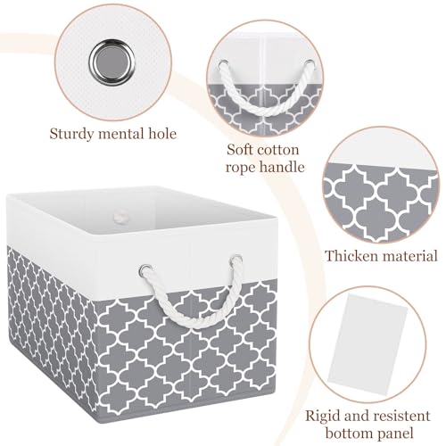 Foldable Storage Baskets with Handles, Large Organizer Bins