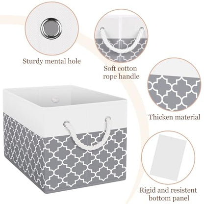 Foldable Storage Baskets with Handles, Large Organizer Bins