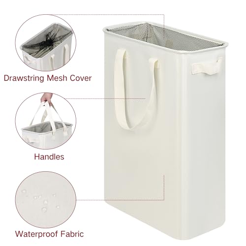 Slim Laundry Hamper, Space Saving Clothes Storage Basket