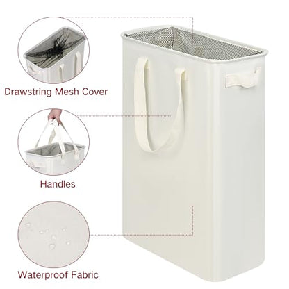 Slim Laundry Hamper, Space Saving Clothes Storage Basket