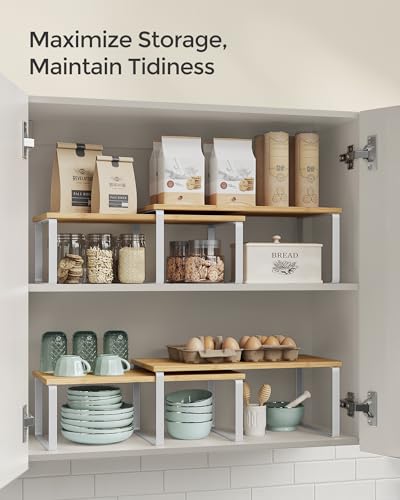 Cabinet Organizer Shelf Set, Expandable Kitchen Storage Rack