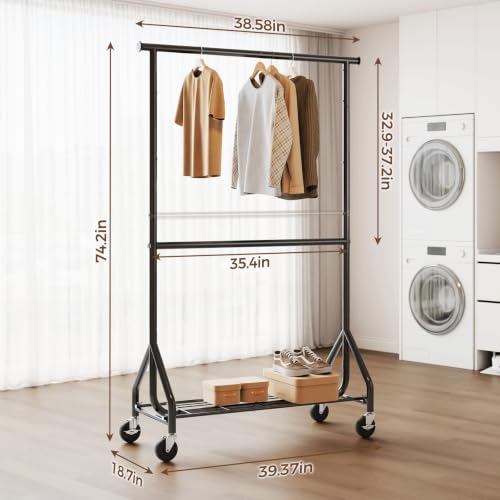 HYSEYY 1319 Double Rods Clothes Rack