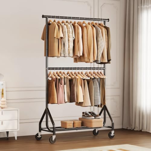 HYSEYY 1319 Double Rods Clothes Rack