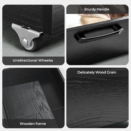 Under Bed Storage Drawers with Wheels, Rolling Organizer