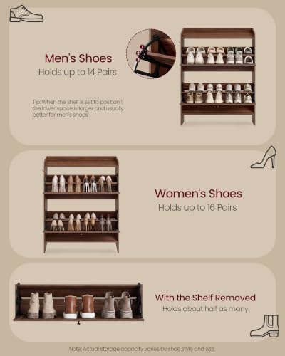 Shoe Storage Cabinet with Flip Drawers, Entryway Organizer