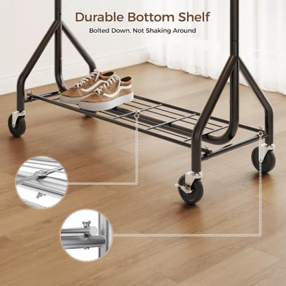 HYSEYY 1319 Double Rods Clothes Rack