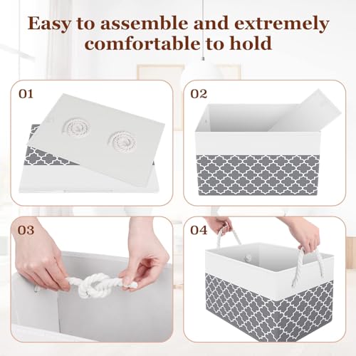 Foldable Storage Baskets with Handles, Large Organizer Bins