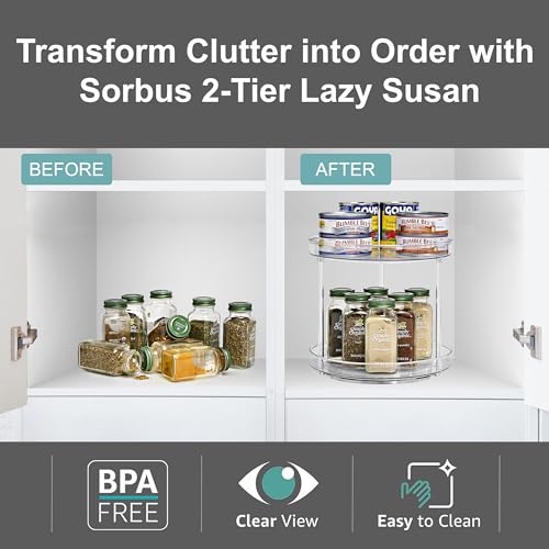 Sorbus Clear Lazy Susan Organizer