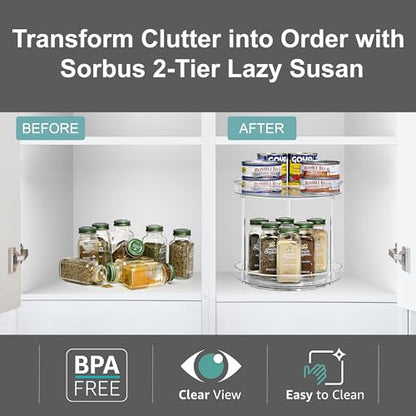 Sorbus Clear Lazy Susan Organizer