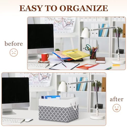 Foldable Storage Baskets with Handles, Large Organizer Bins