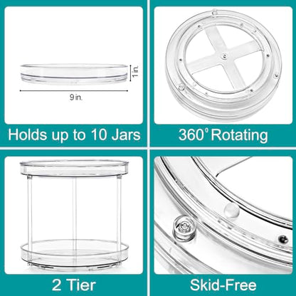 Sorbus Clear Lazy Susan Organizer