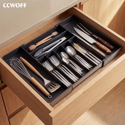 Expandable Silverware Organizer, 9 Slot Utensil Drawer Tray