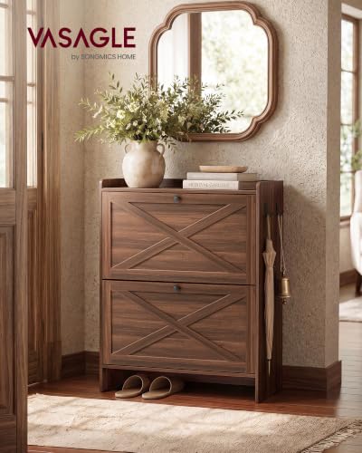 Shoe Storage Cabinet with Flip Drawers, Entryway Organizer