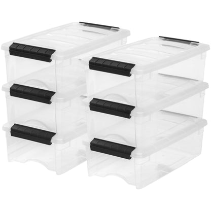 Stackable Storage Bins with Lids, Plastic Organizer Containers