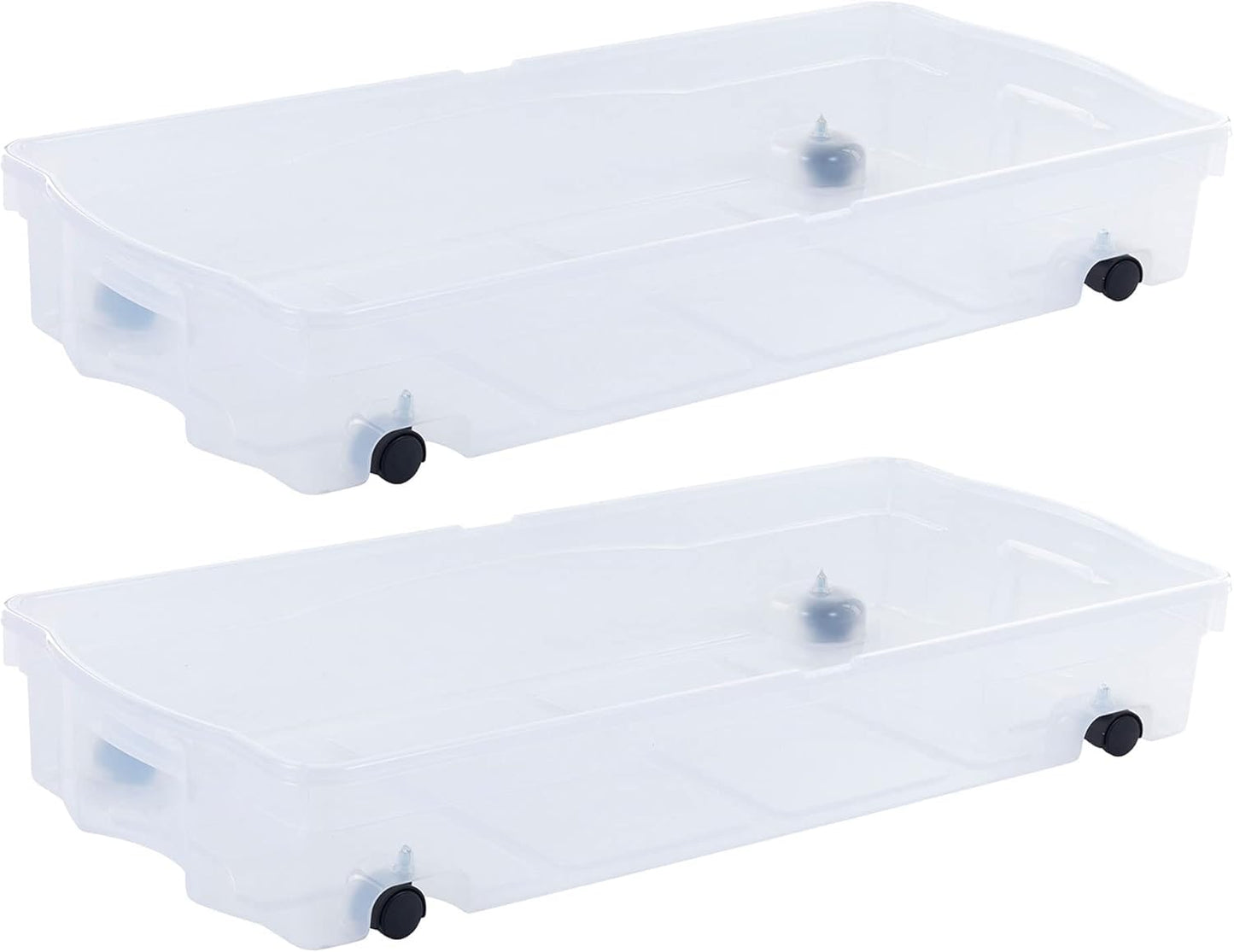 68 Qt Under Bed Storage Box with Wheels, Rolling Organizer