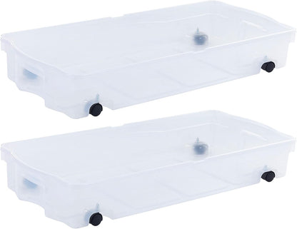 68 Qt Under Bed Storage Box with Wheels, Rolling Organizer
