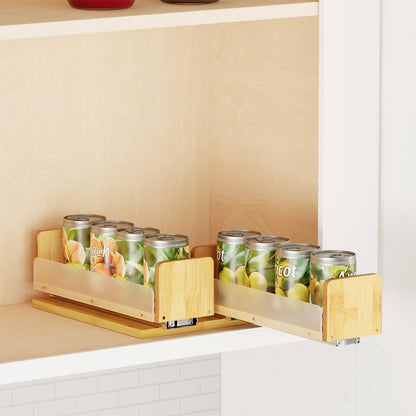 Bamboo Pull Out Spice Rack Organizer, Sliding Cabinet Storage