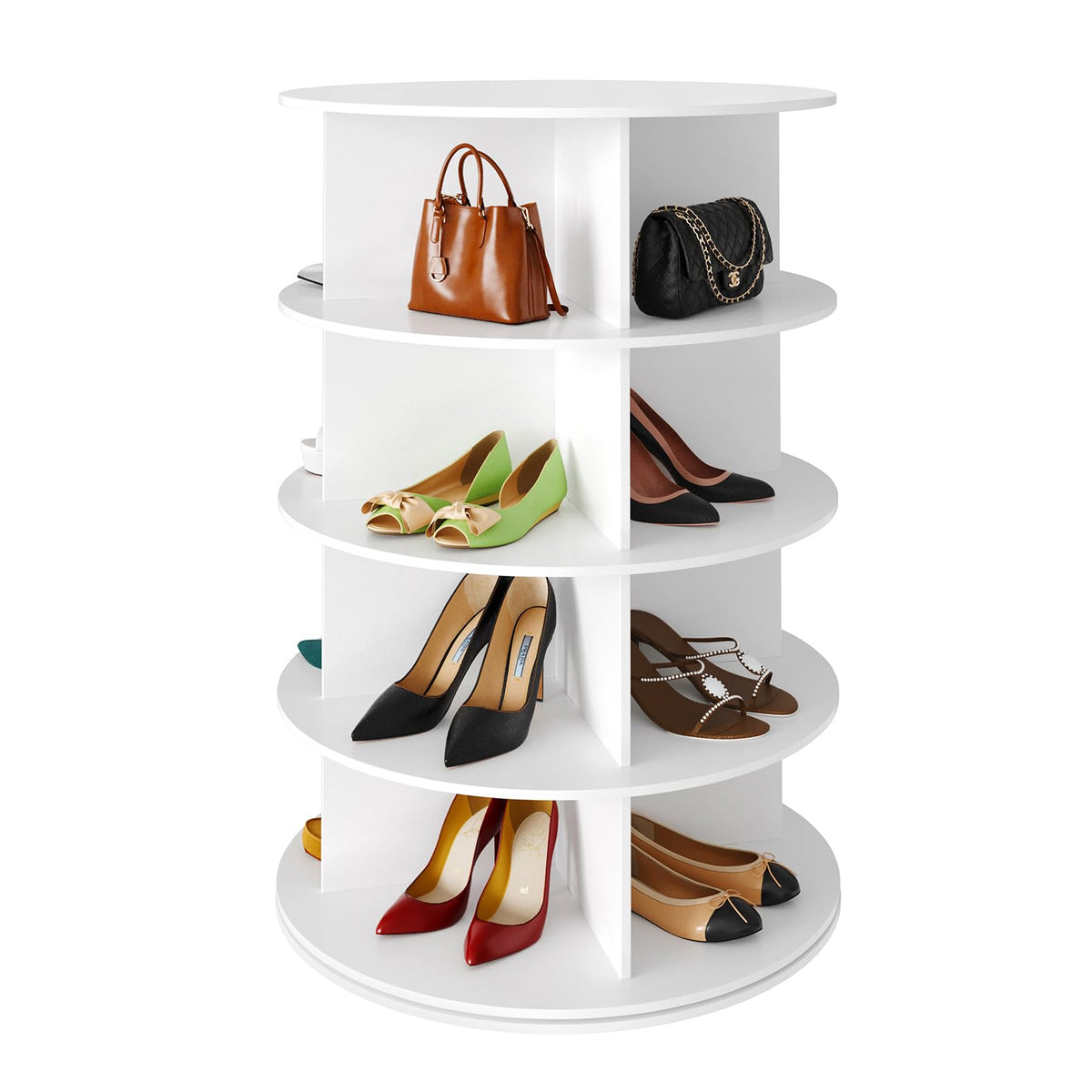 7 Tier Rotating Shoe Rack Tower, 360° Spinning Shoe Organizer