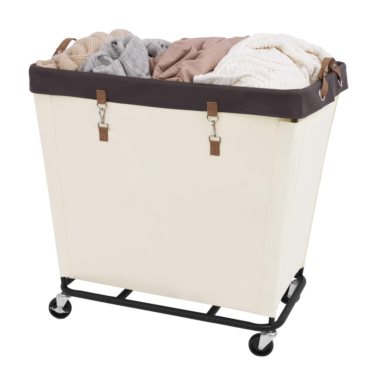 Large Laundry Hamper with Wheels, Rolling Clothes Basket