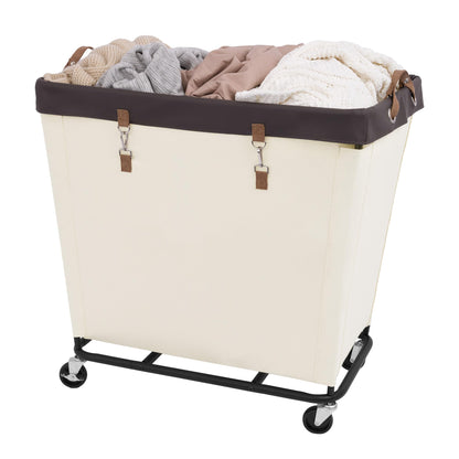 Large Laundry Hamper with Wheels, Rolling Clothes Basket