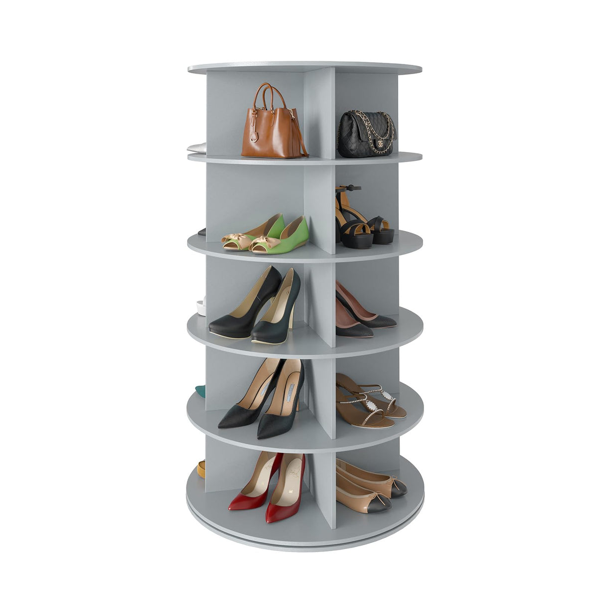 7 Tier Rotating Shoe Rack Tower, 360° Spinning Shoe Organizer