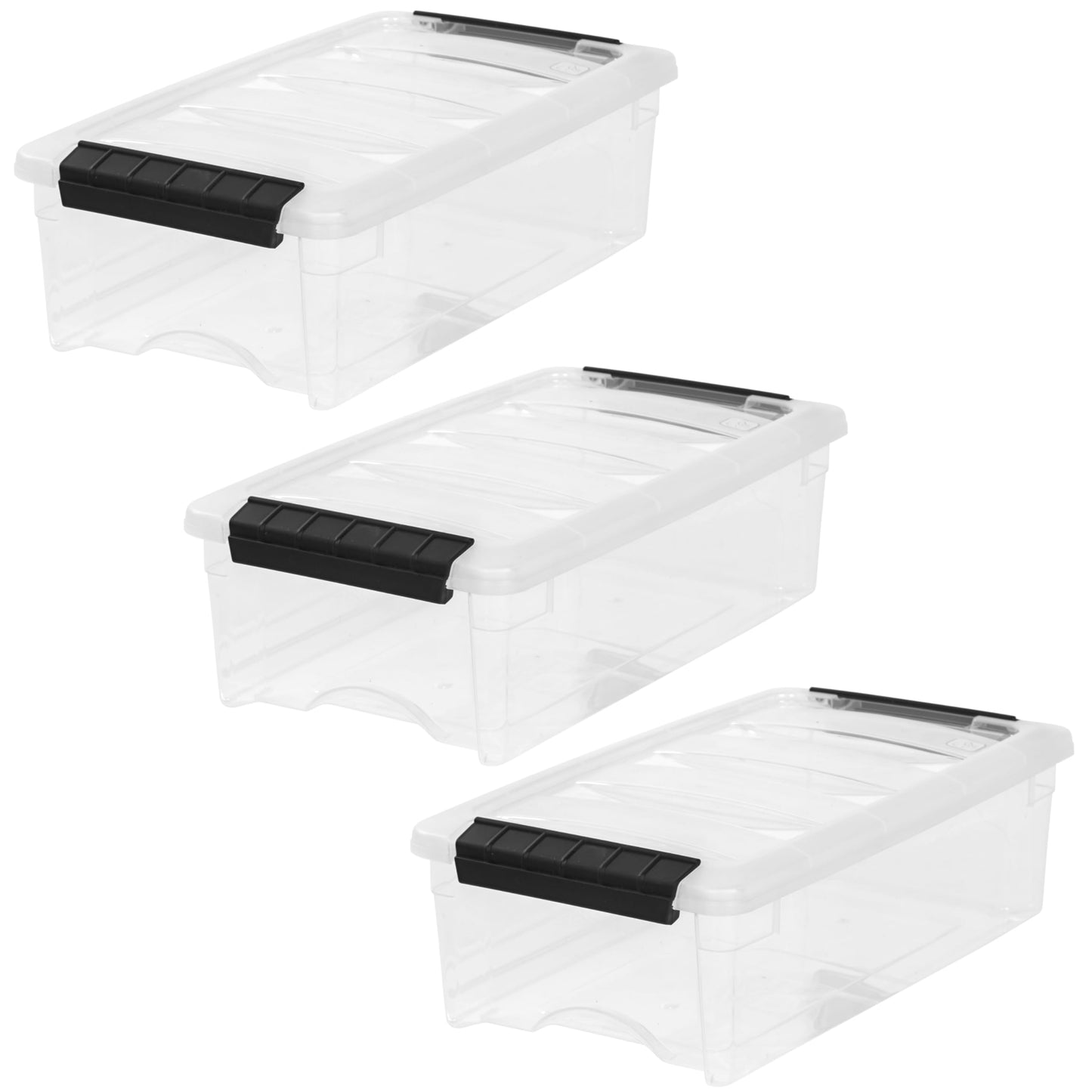 Stackable Storage Bins with Lids, Plastic Organizer Containers