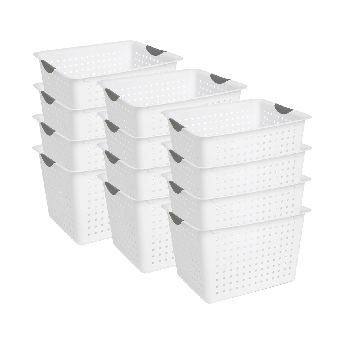 Open Plastic Storage Baskets, Classic Organizer Bins