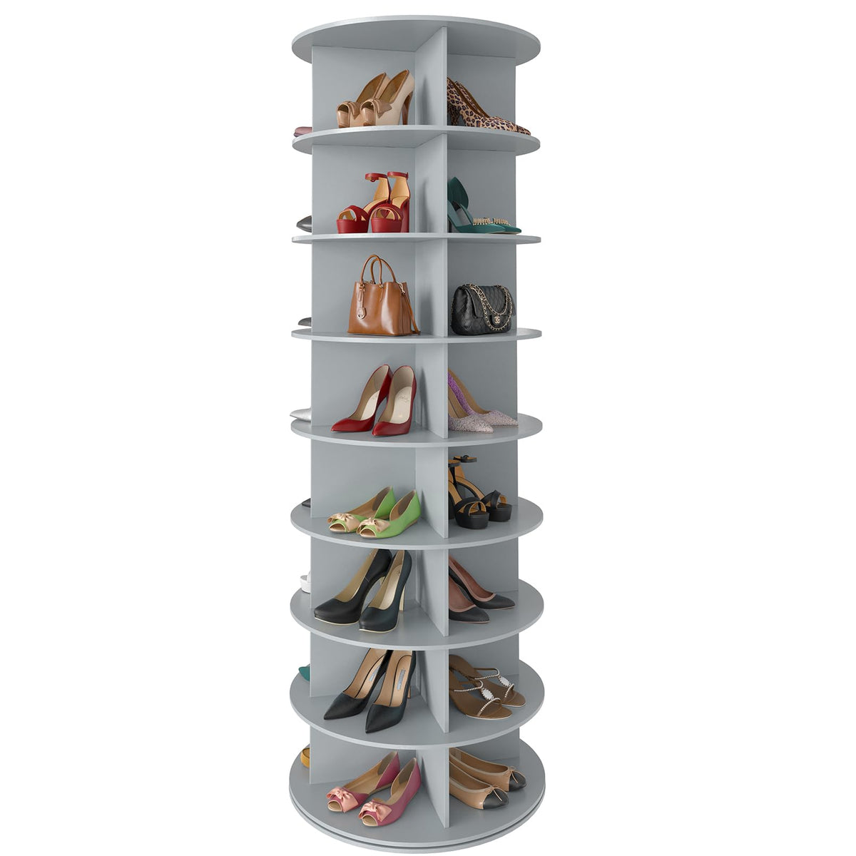 7 Tier Rotating Shoe Rack Tower, 360° Spinning Shoe Organizer