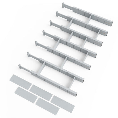 Bamboo Drawer Dividers with Labels, Adjustable Organizer Inserts