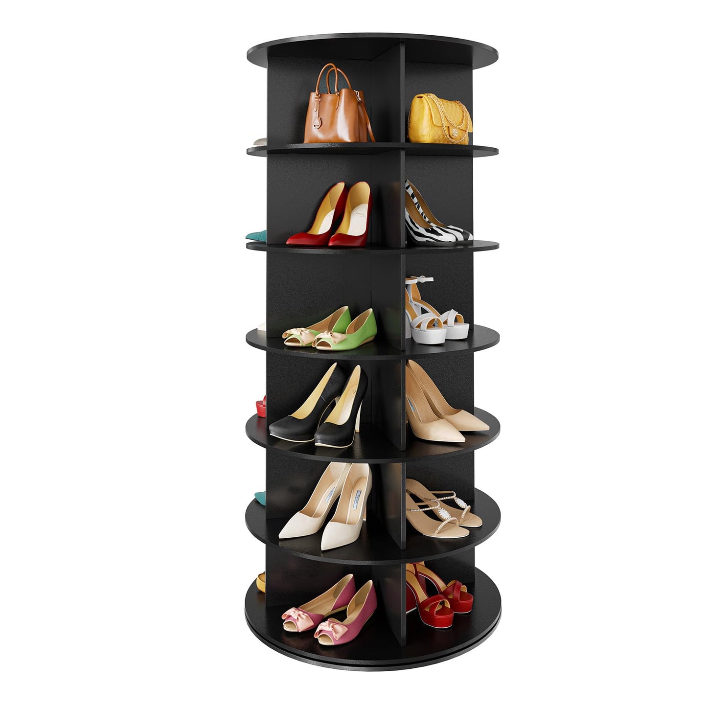 7 Tier Rotating Shoe Rack Tower, 360° Spinning Shoe Organizer