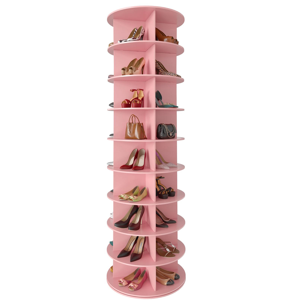 7 Tier Rotating Shoe Rack Tower, 360° Spinning Shoe Organizer