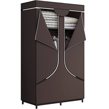 Portable Wardrobe Closet with Metal Hanging Rack Storage
