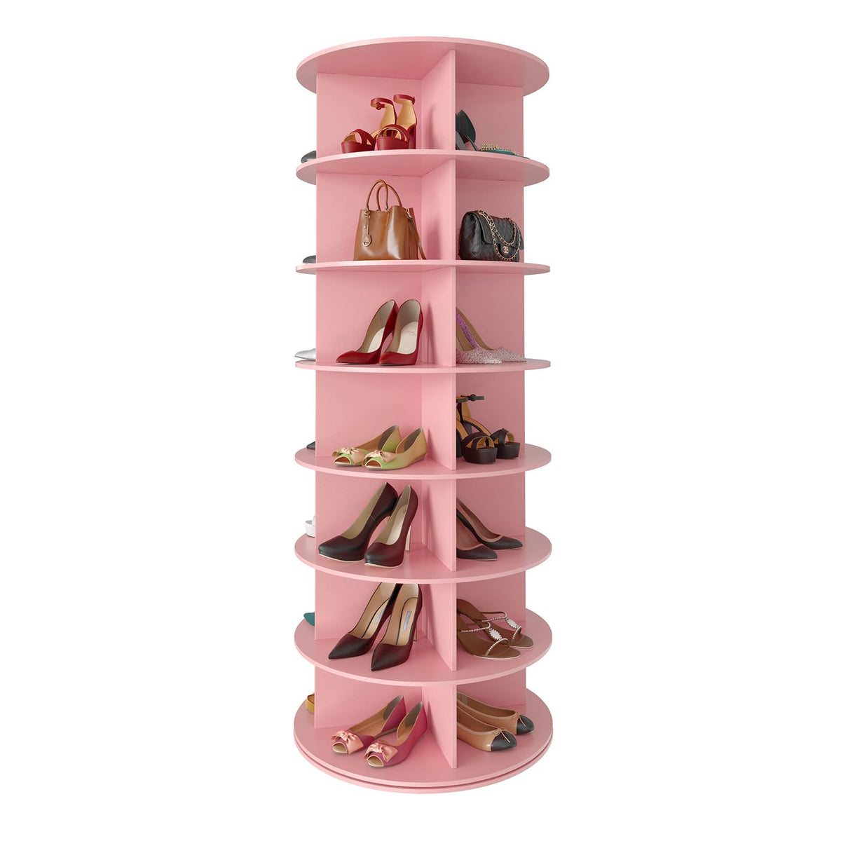 7 Tier Rotating Shoe Rack Tower, 360° Spinning Shoe Organizer
