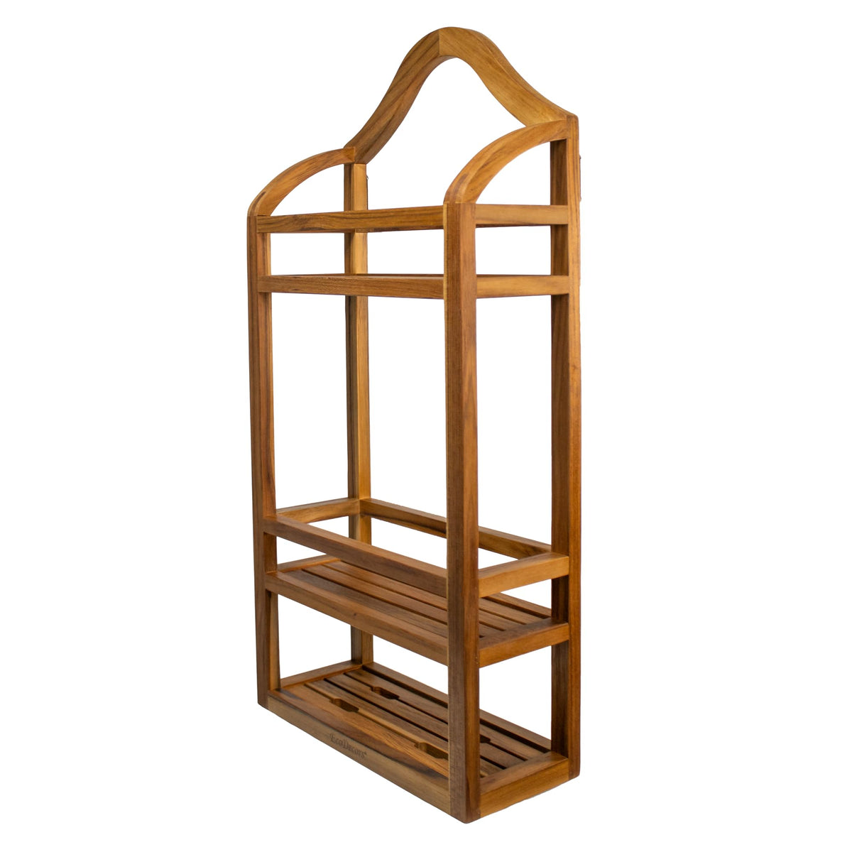 Wall Mount Teak Shower Caddy, Bathroom Storage Shelf