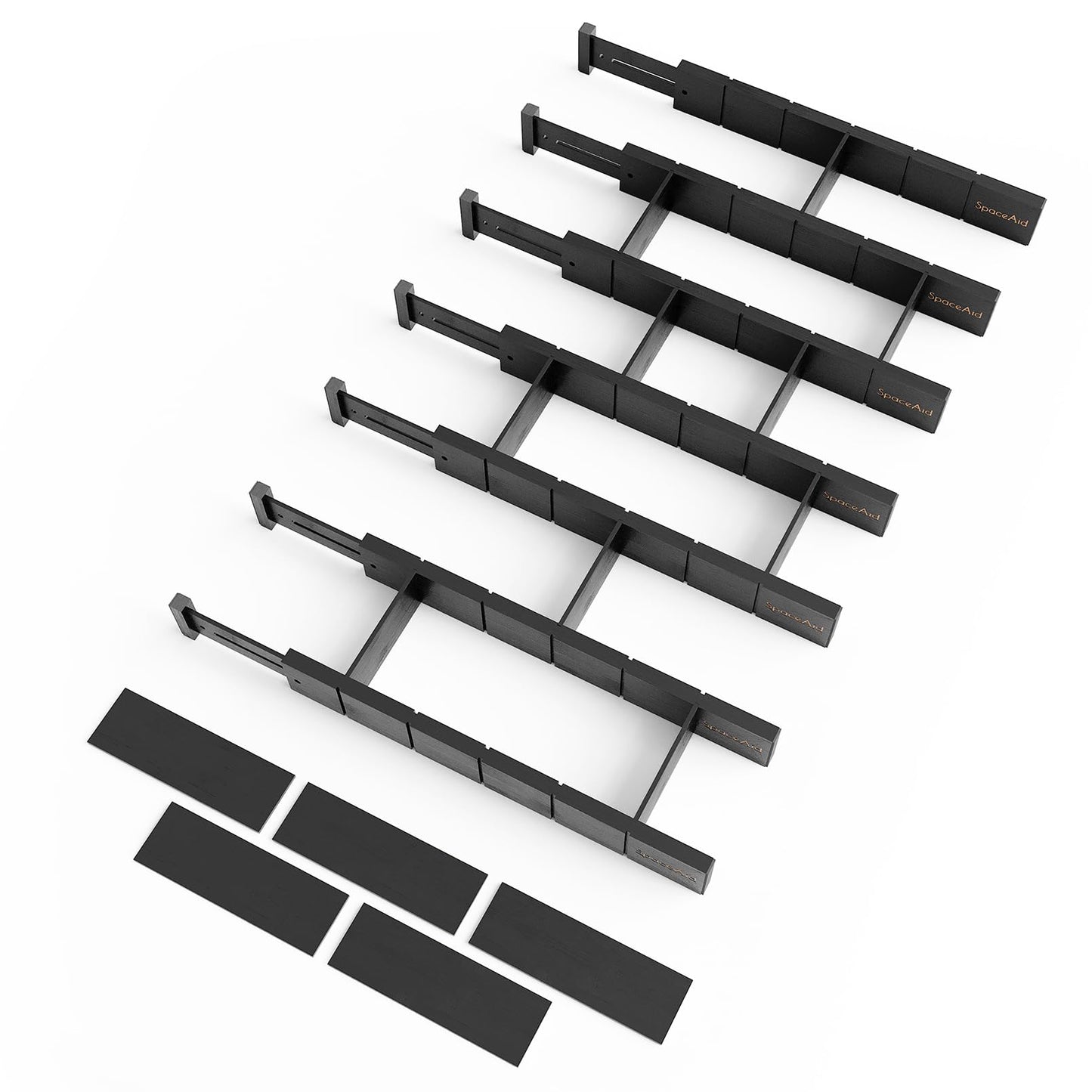 Bamboo Drawer Dividers with Labels, Adjustable Organizer Inserts