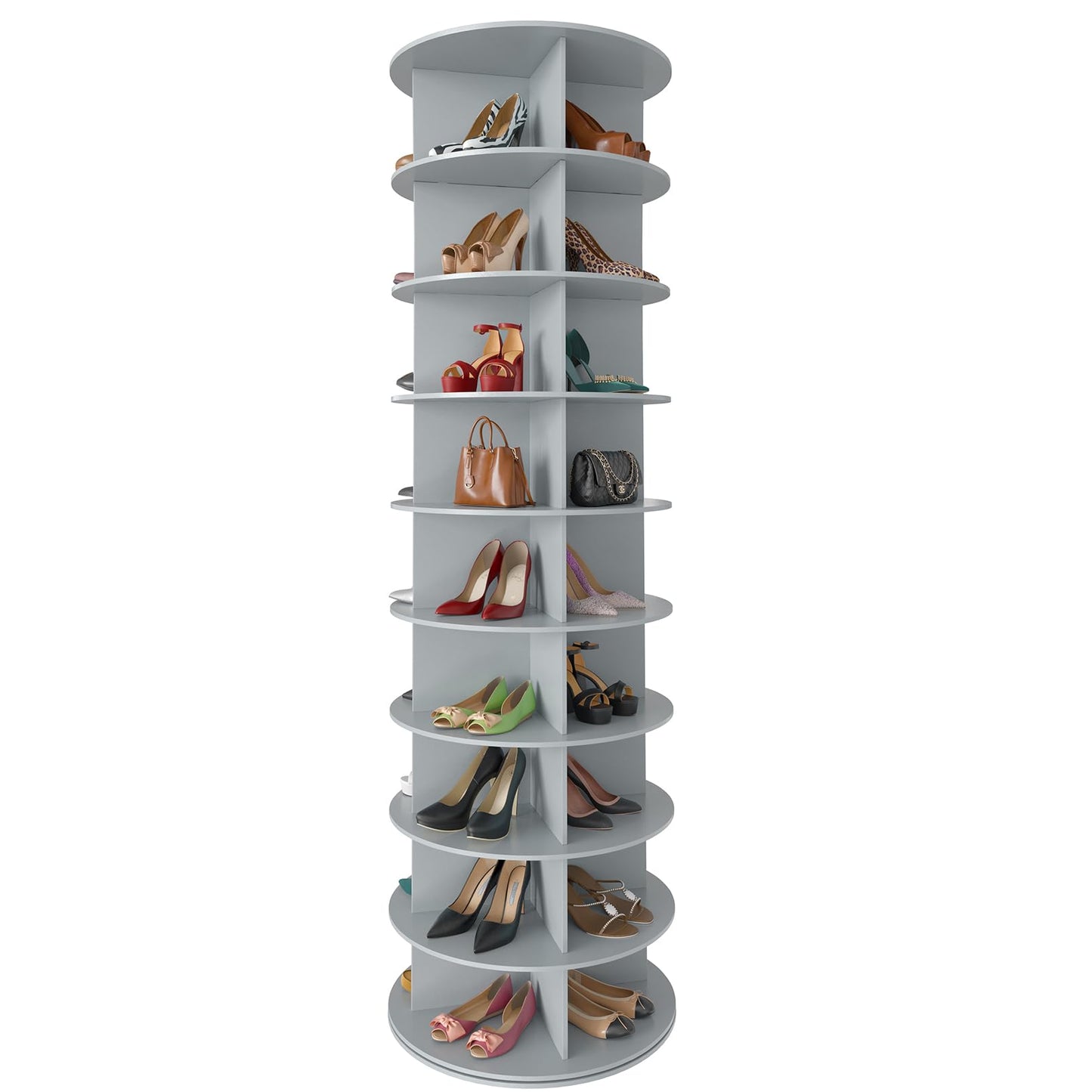7 Tier Rotating Shoe Rack Tower, 360° Spinning Shoe Organizer