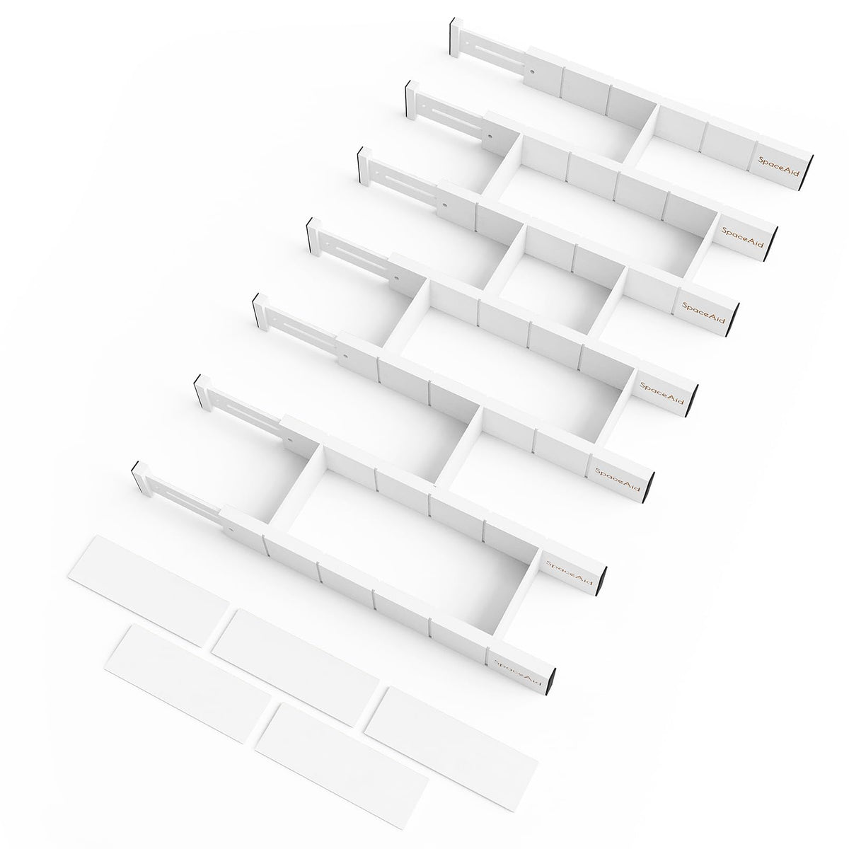Bamboo Drawer Dividers with Labels, Adjustable Organizer Inserts