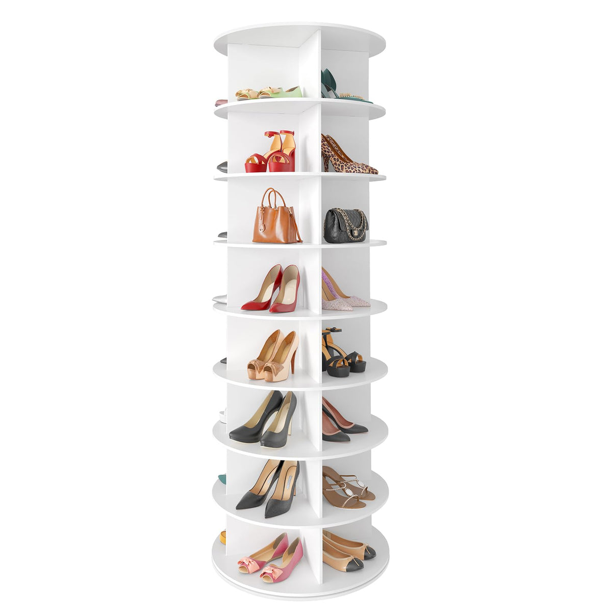 7 Tier Rotating Shoe Rack Tower, 360° Spinning Shoe Organizer