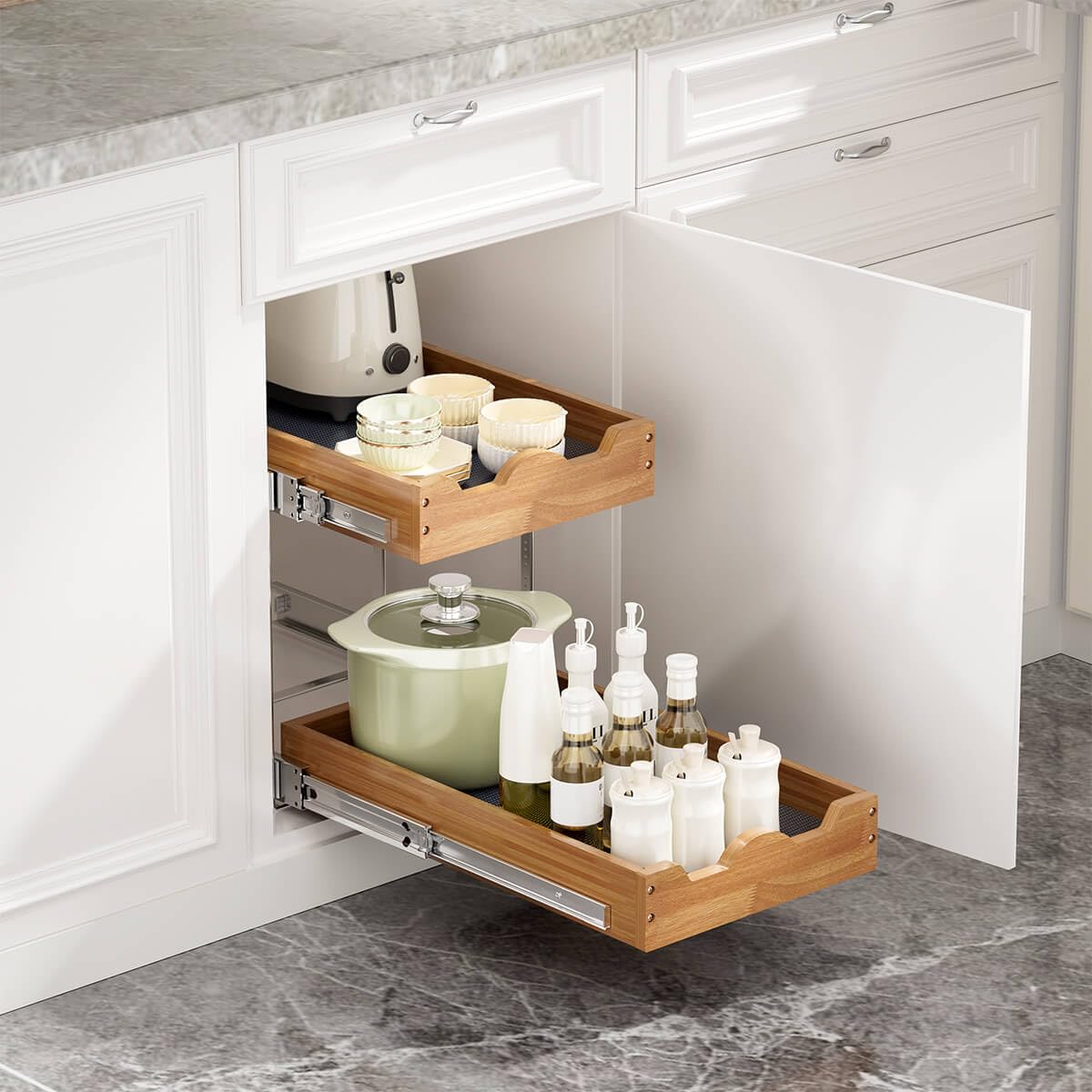 Pull Out Cabinet Organizer, Sliding Storage Drawers