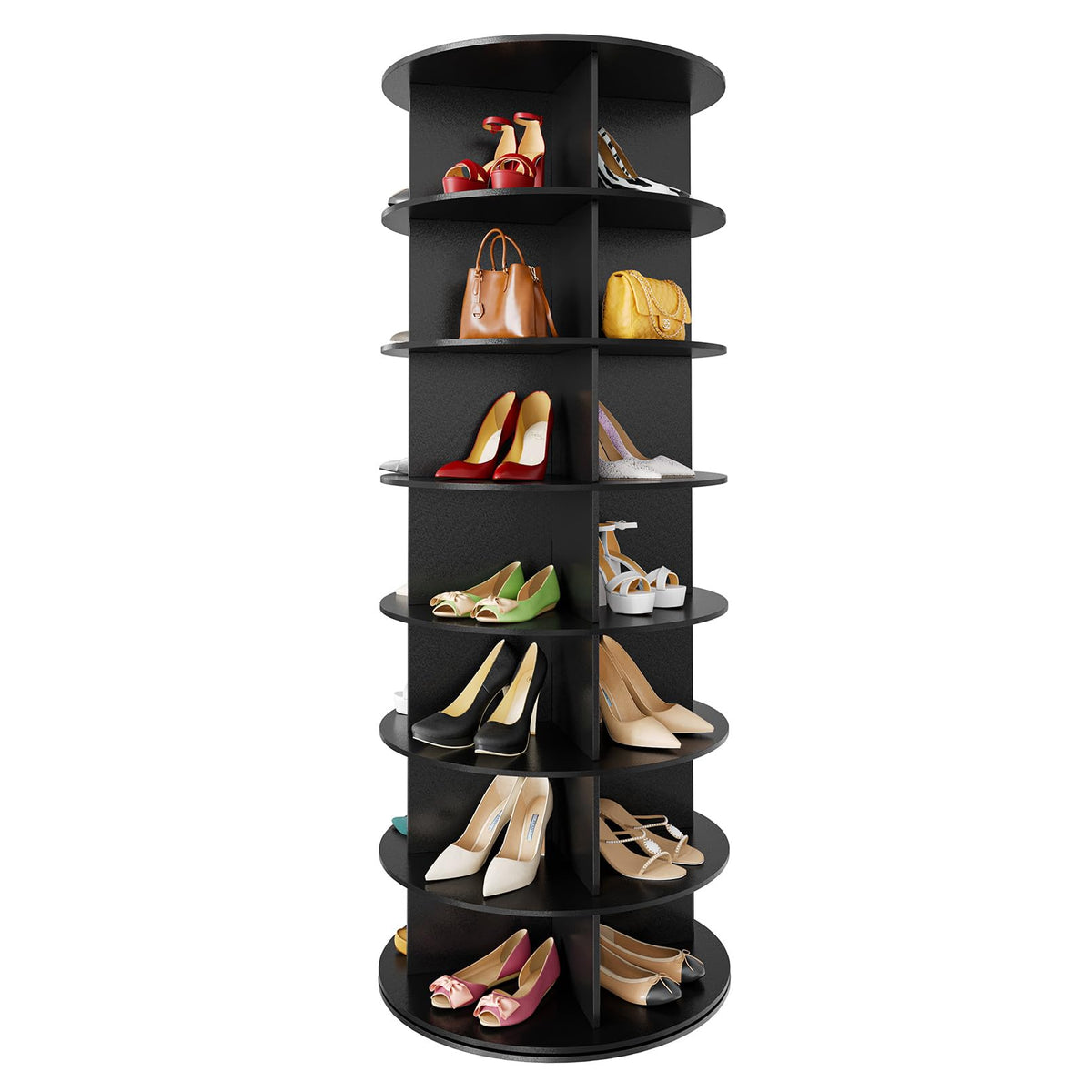 7 Tier Rotating Shoe Rack Tower, 360° Spinning Shoe Organizer