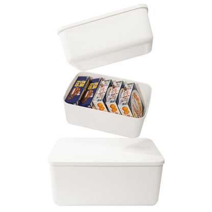 Plastic Storage Baskets with Lids, Woven Organizer Bins