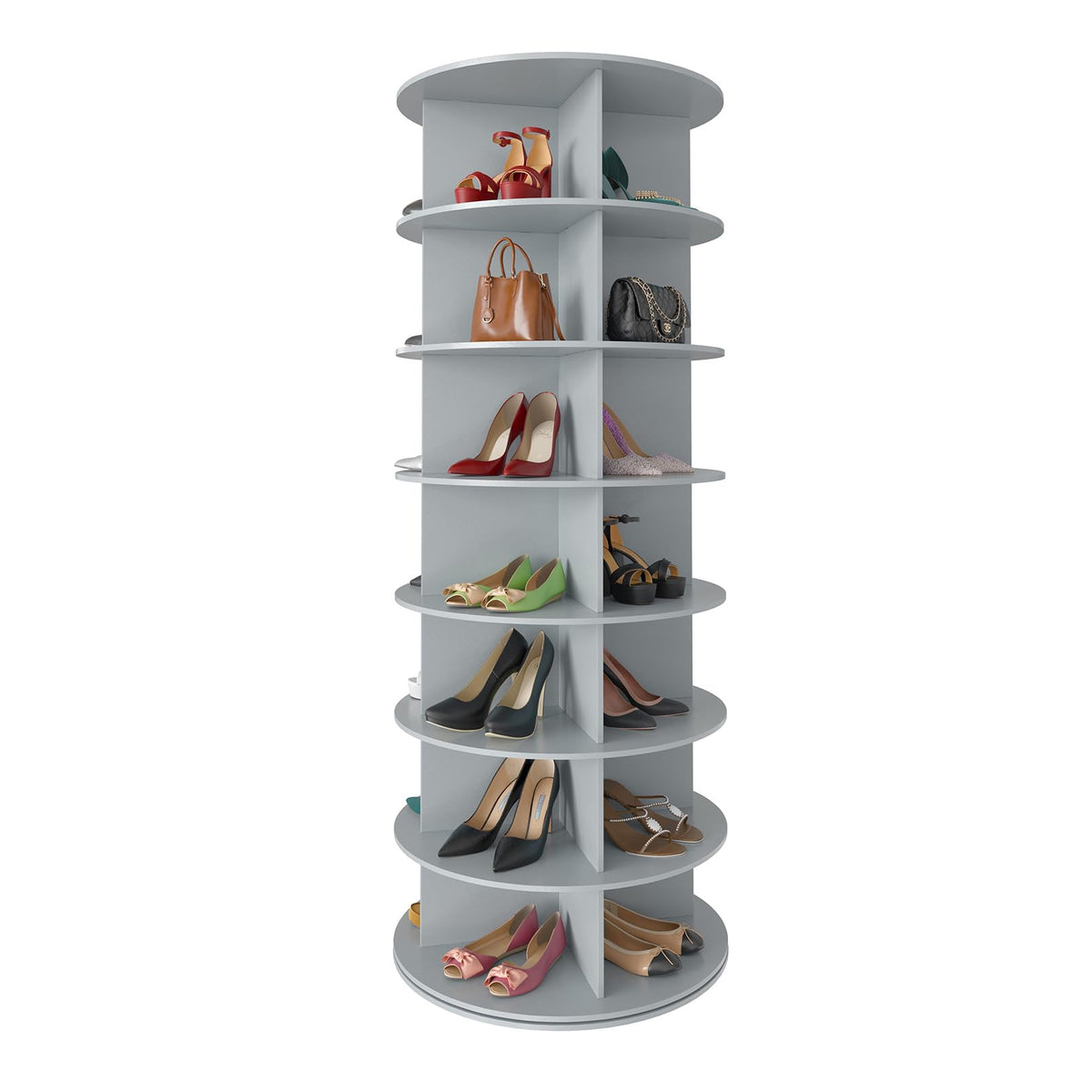 7 Tier Rotating Shoe Rack Tower, 360° Spinning Shoe Organizer
